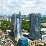 A skyscraper from China features the world’s biggest man-made waterfall