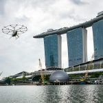 Volocopter air taxi flies over Singapore’s Marina Bay